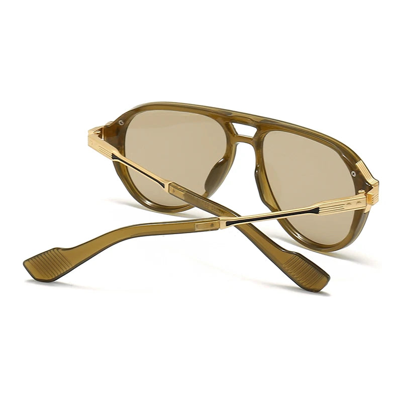 Aviator Double-Brorgon Square Frame Sunglasses