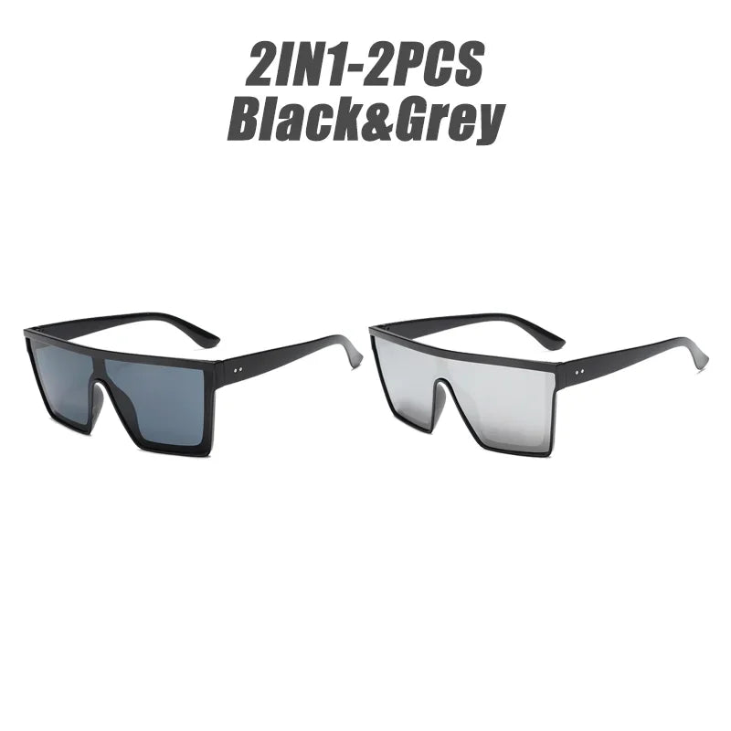 Retro cyberpunk Color Film Sunglasses