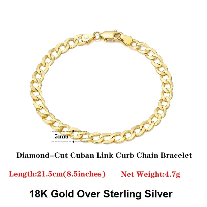 18K Gold Over 925 Sterling Silver Bracelet
