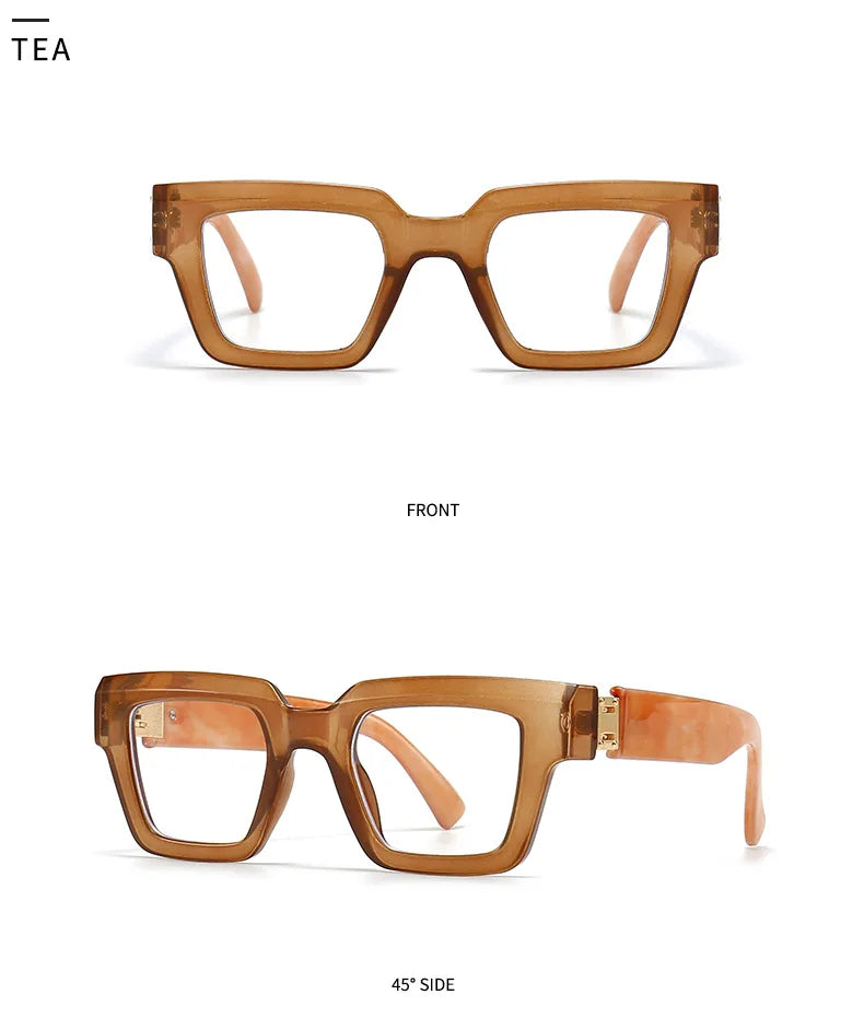 Square Candy Color Clear Gradient Eyewear