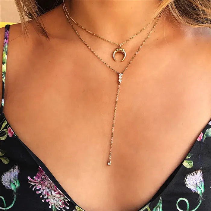 Boho Multi-element Crystal Necklaces