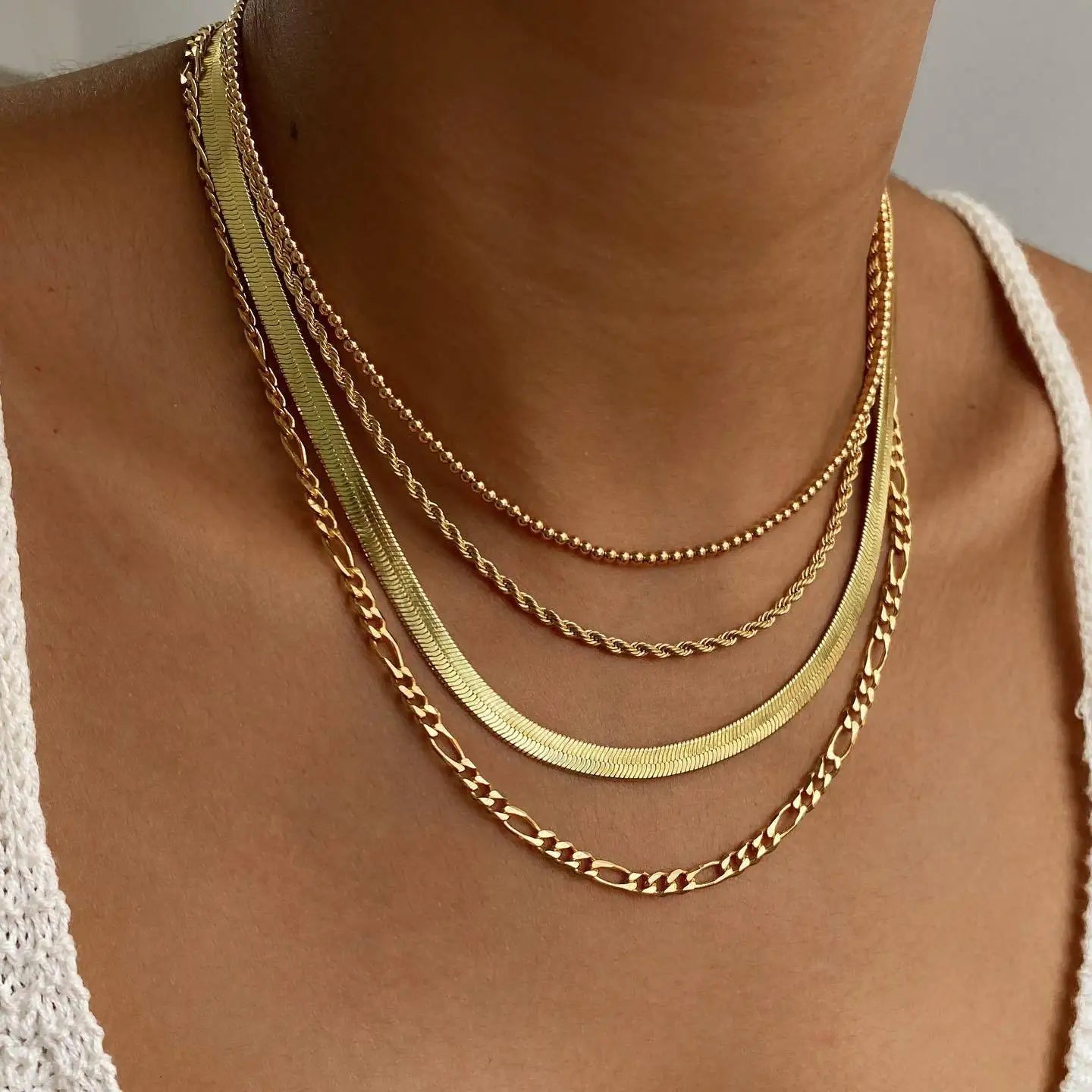 Gold Heart-Shaped Trendy Multi-Layer Necklaces