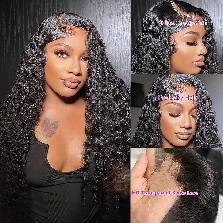 13x6 human hair Curly | 40 Inch Loose Deep Wave
