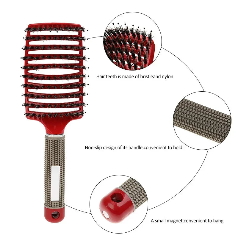 Detangler Nylon Bristle, Scalp Massage, Tangle Teaser