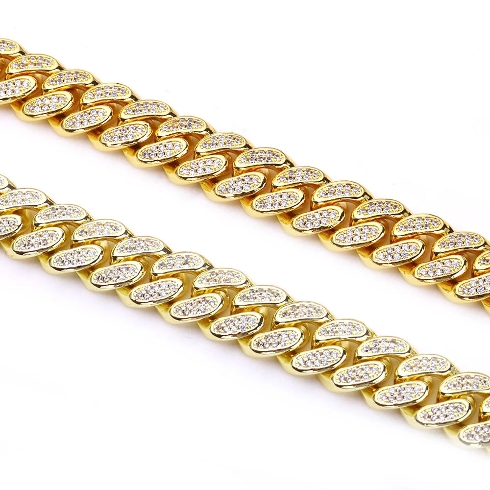 Hip Hop 14k Gold Plated Iced Cuban Chain