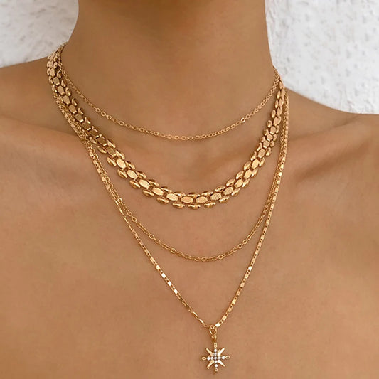 Crystal Star Pendant Necklaces