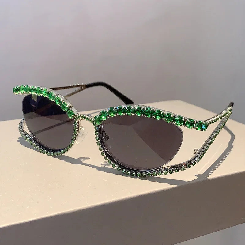 Diamond cat eye luxury bling sunglasses