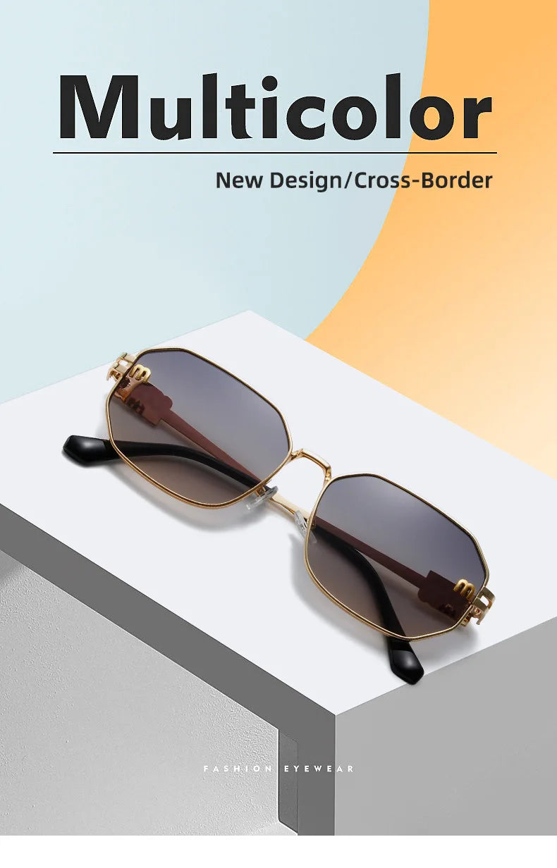 Polygon Retro Metal Punk Sun Glasses