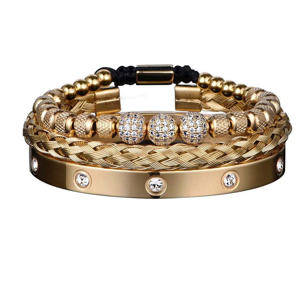 Stainless Steel 3pcs Luxury Royal Charm