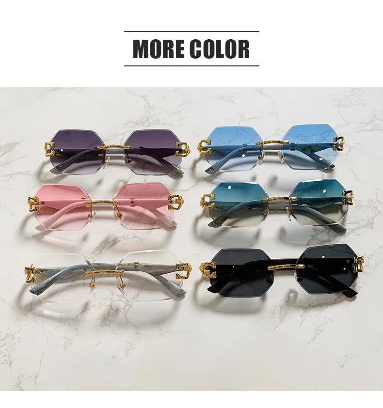 Rimless Designer Eyewear UV400 Shades