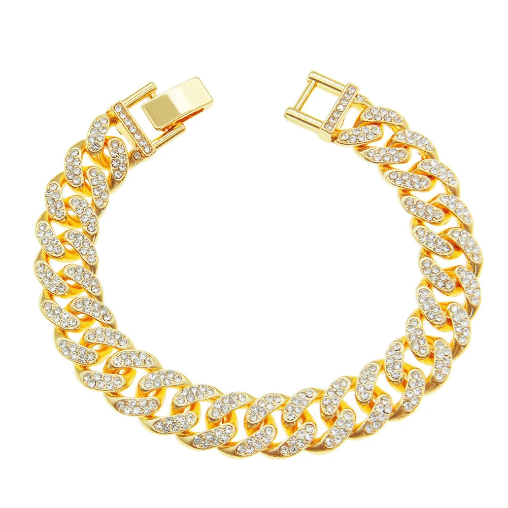 Unisex Hip Hop Rhinestones  Iced Out Cuban Link