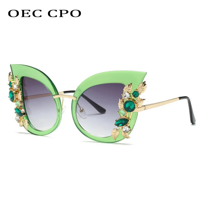 Diamond Luxury Rhinestone Butterfly SunGlasses