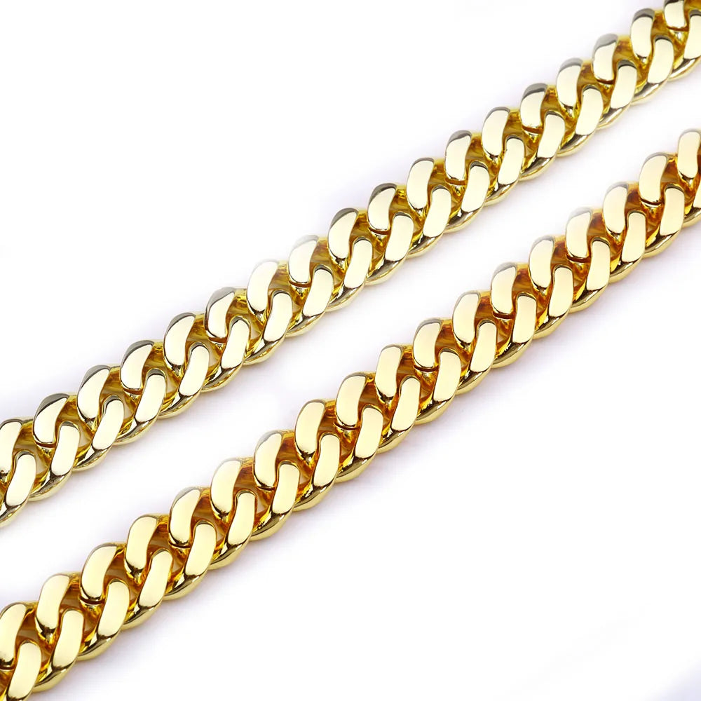 Hip Hop 14k Gold Plated Iced Cuban Chain