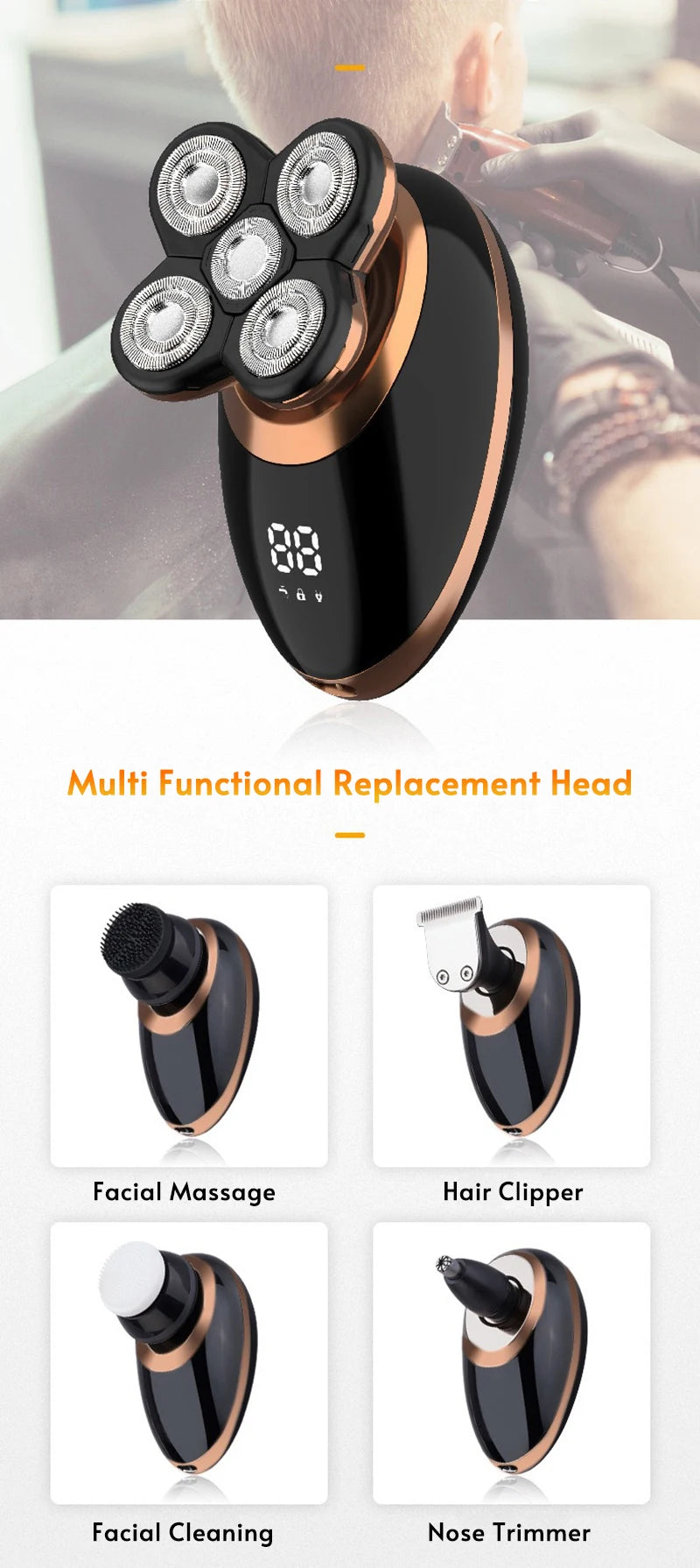 5 In 1 Electric Rechargeable Razor