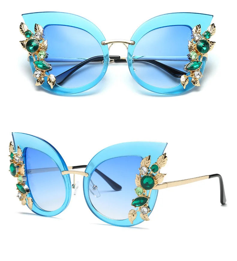 Diamond Luxury Rhinestone Butterfly SunGlasses