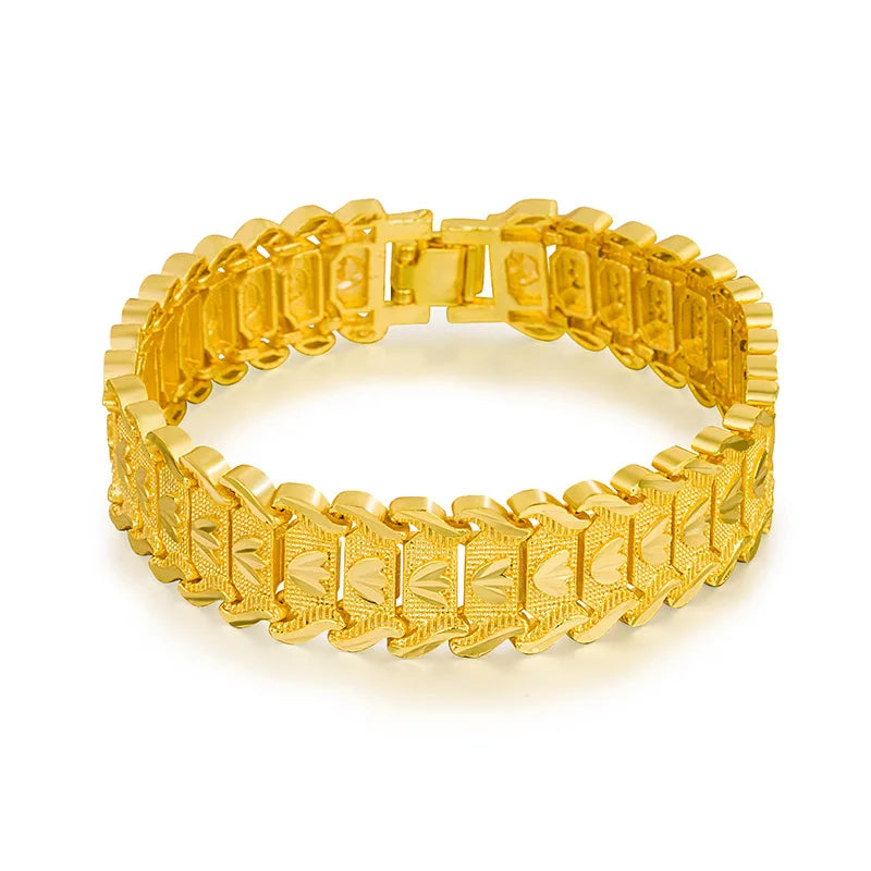 21cm Retro 24K Gold Bracelet Jewelry