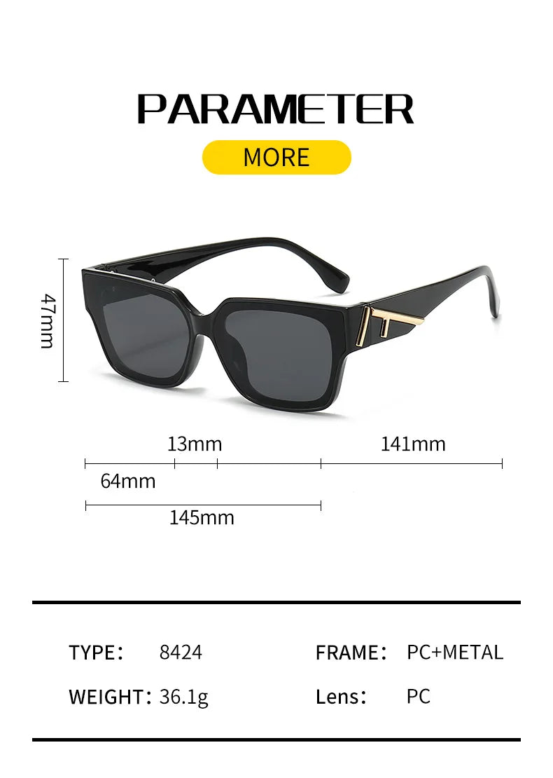Unisex  Square frame colored sunglasses