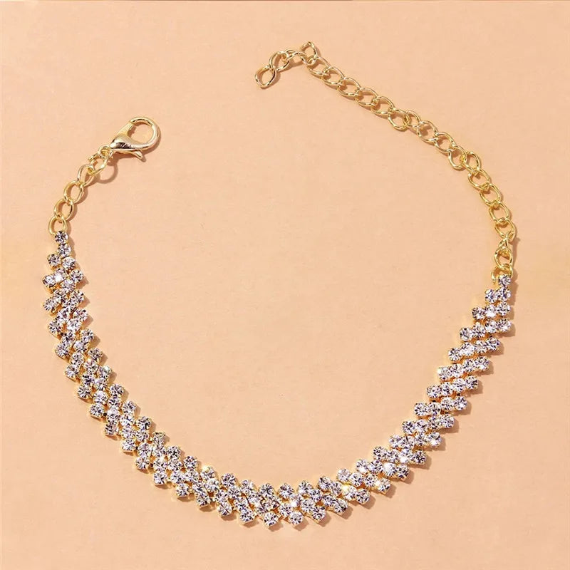 Shiny Irregular Crystal Anklet