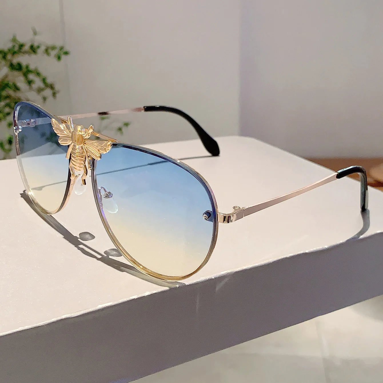 Oversized Punk Metal Eyeglasses UV400