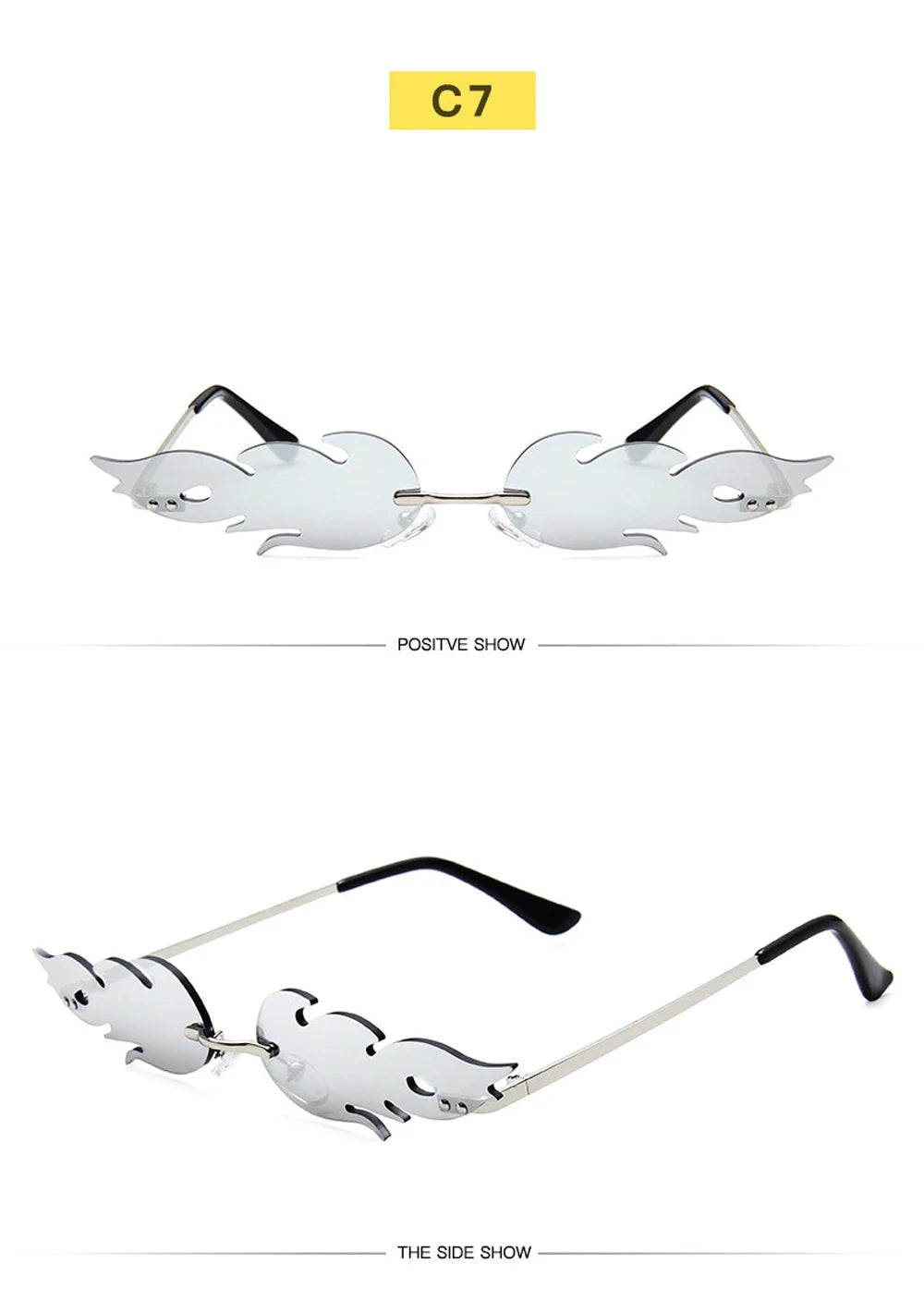 Luxury Rimless Wave Sunglasses