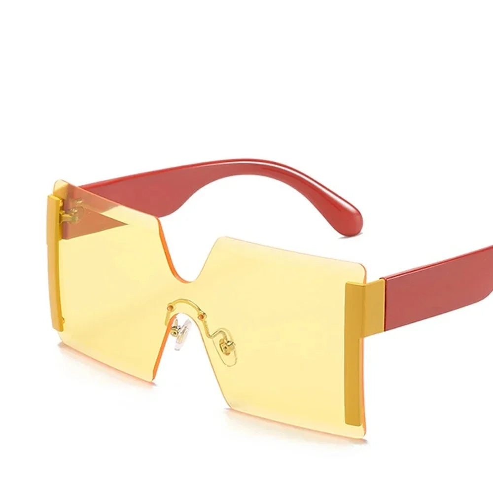 Fashion Oversized Square Rimless Sunglasses