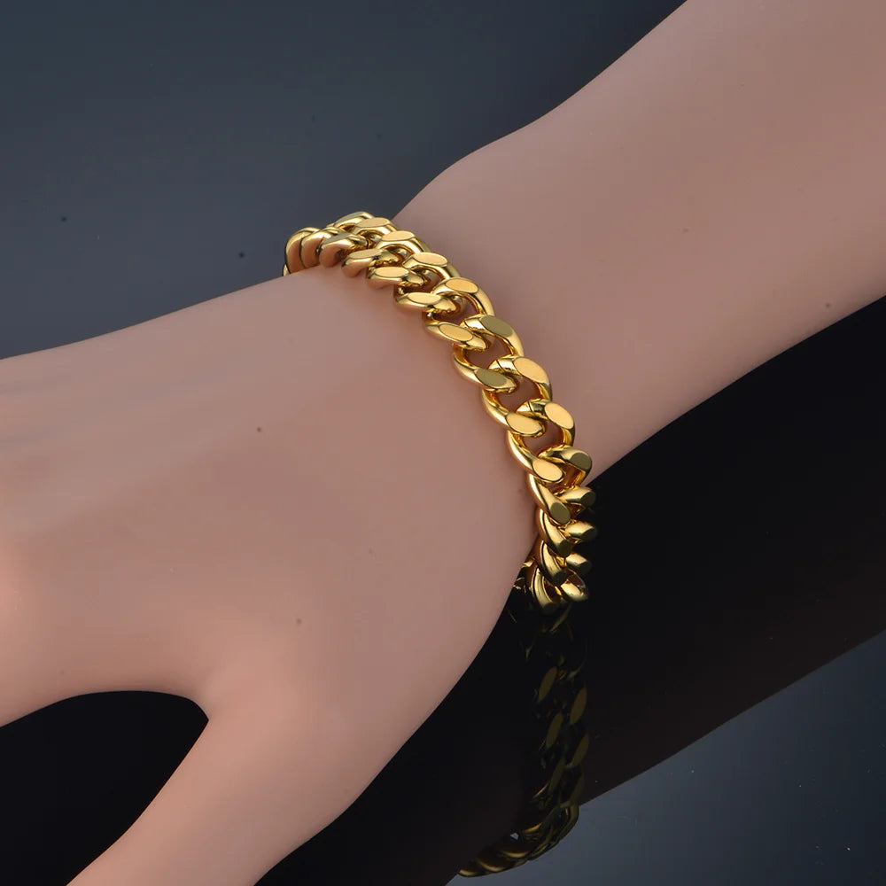 Cuban Link Gold / Silver Color Jewelry Gift