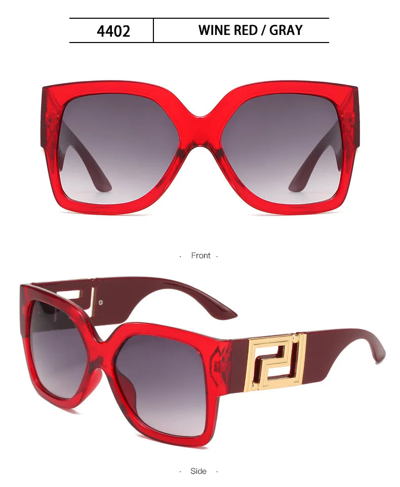 Luxury Stylish Square Retro Gradient Tone Sunglasses.