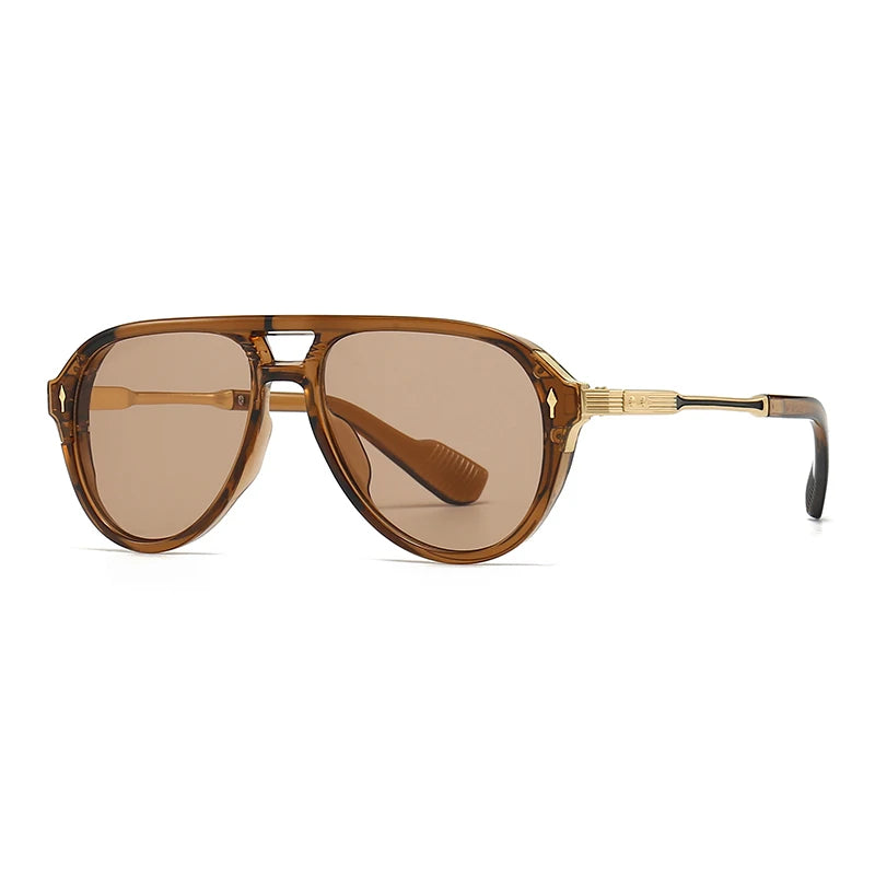 Aviator Double-Brorgon Square Frame Sunglasses