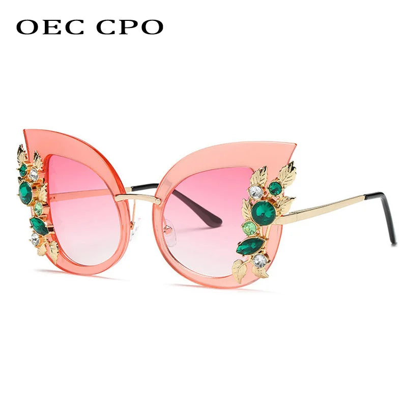 Diamond Luxury Rhinestone Butterfly SunGlasses