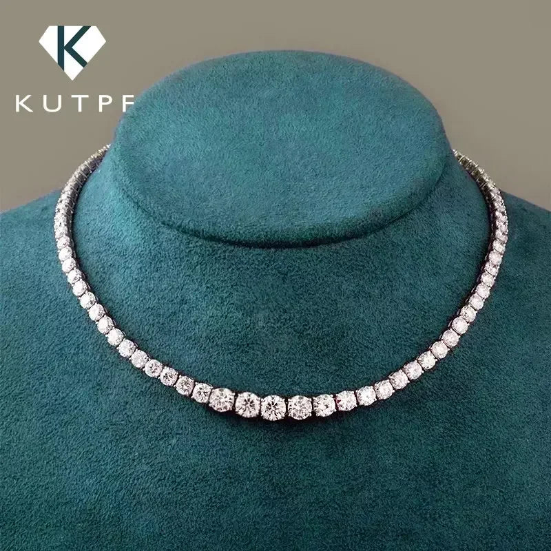 3-5mm Moissanite Diamond Necklace with Certificate 100% S925