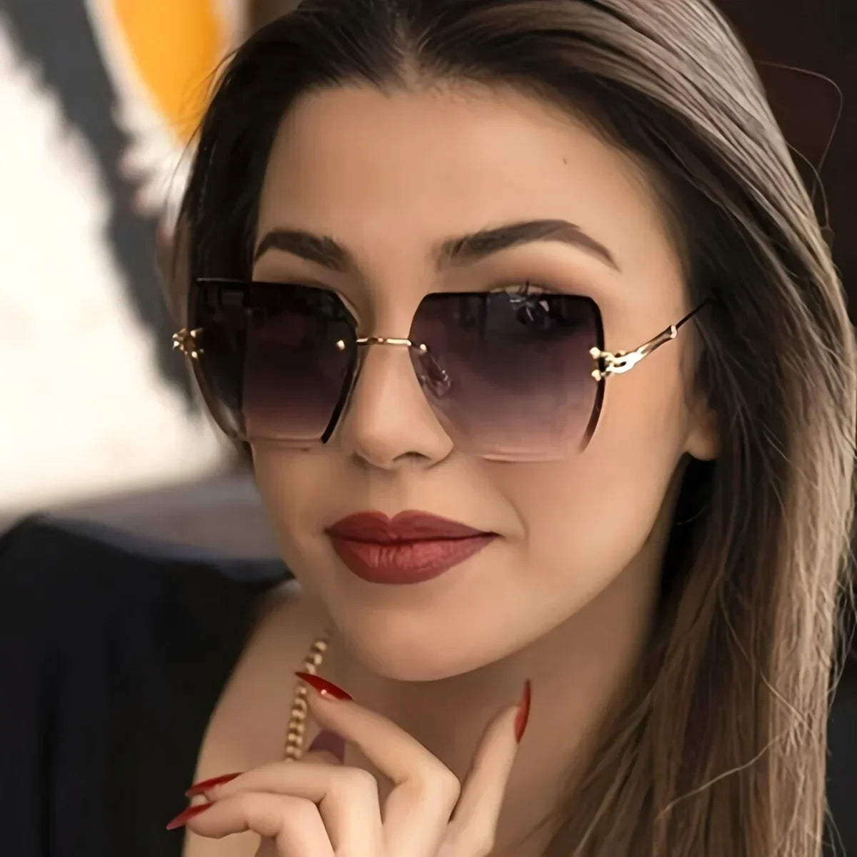 Square Rimless Gradient Sun Shades