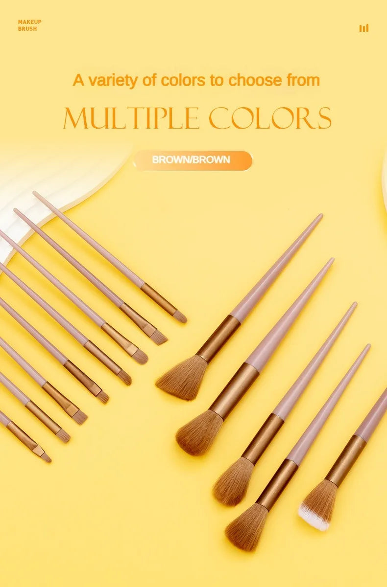 13 purple flower holly leaf makeup brush suit