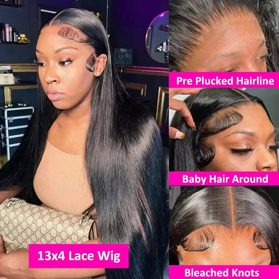 250 Density | 13x6 Bone Straight | Brazilian 13x4 360 Full Lace Front Wig