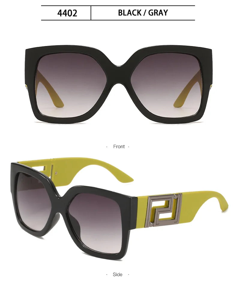 Luxury Stylish Square Retro Gradient Tone Sunglasses.