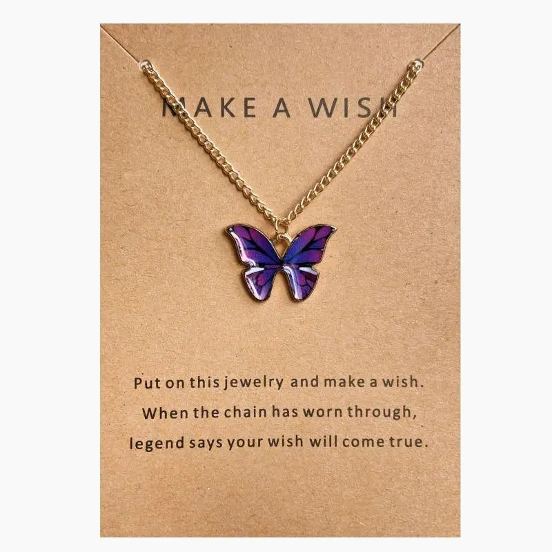 Butterfly Colorful Simple Pendant Choker Chain