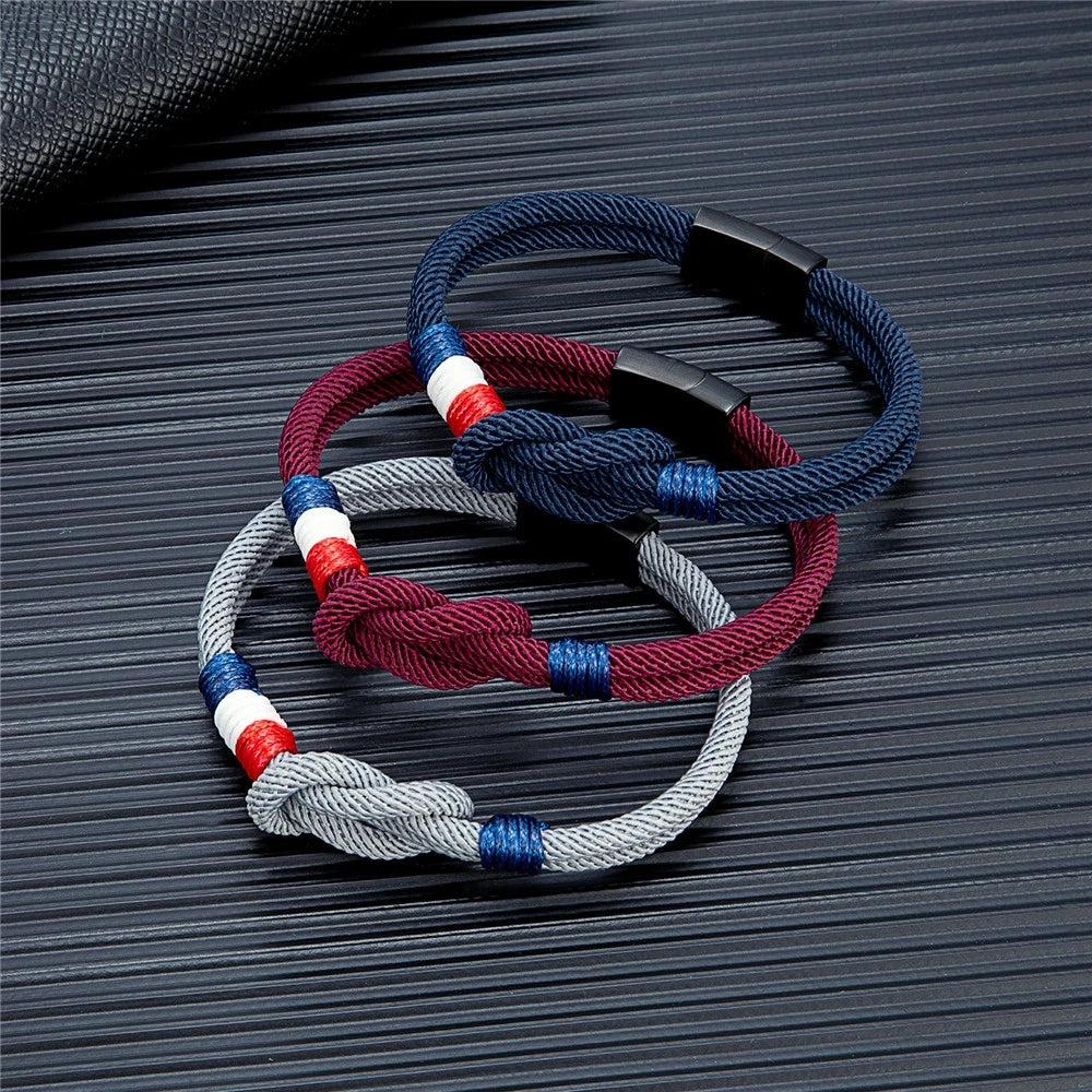 Square Knot Rope Bracelet - Woven Double-Layer