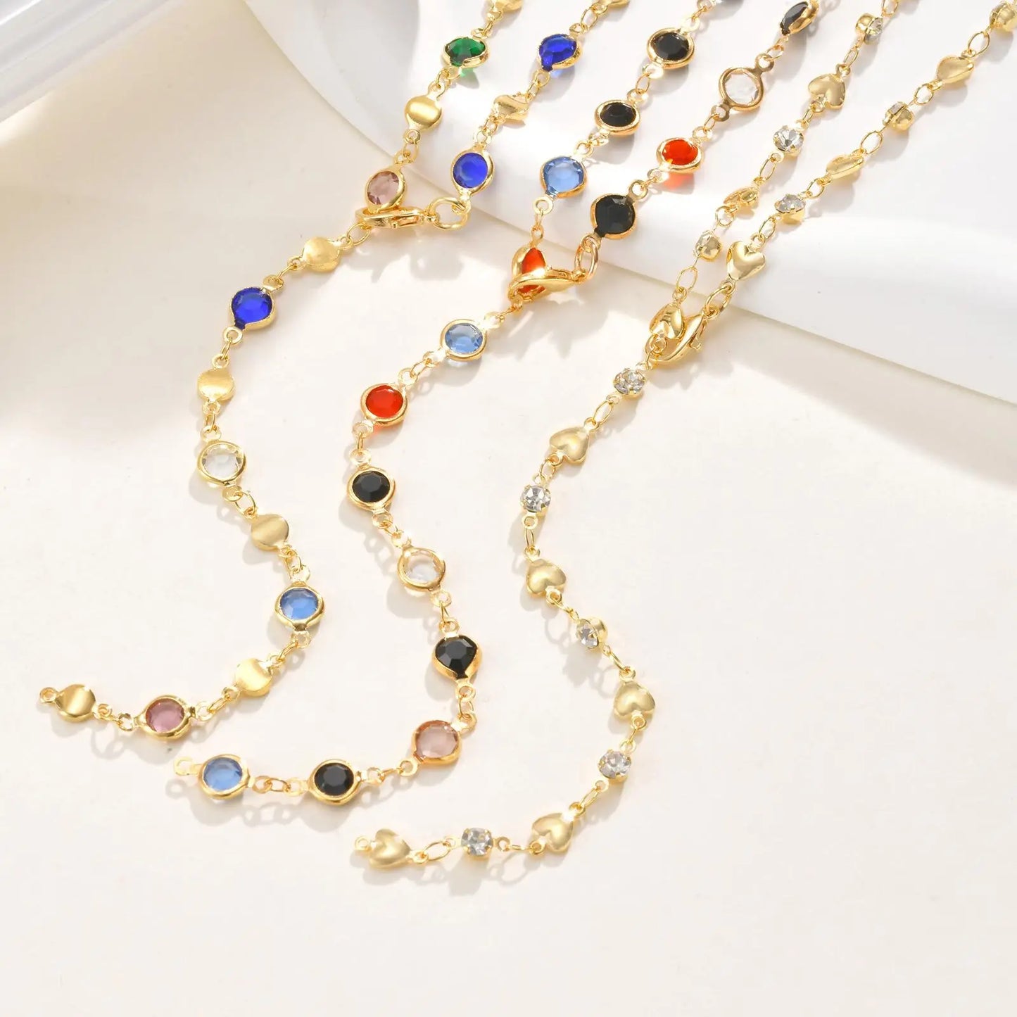 Dainty Colorful Glass Long Y-shaped Necklace