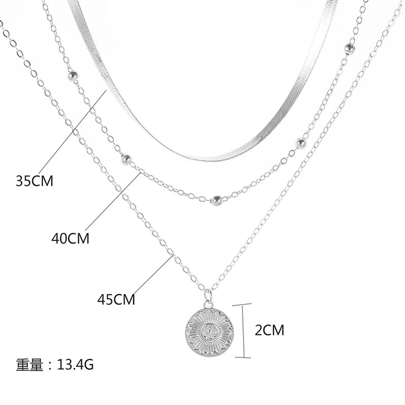 925 Sterling Silver Three-Layer