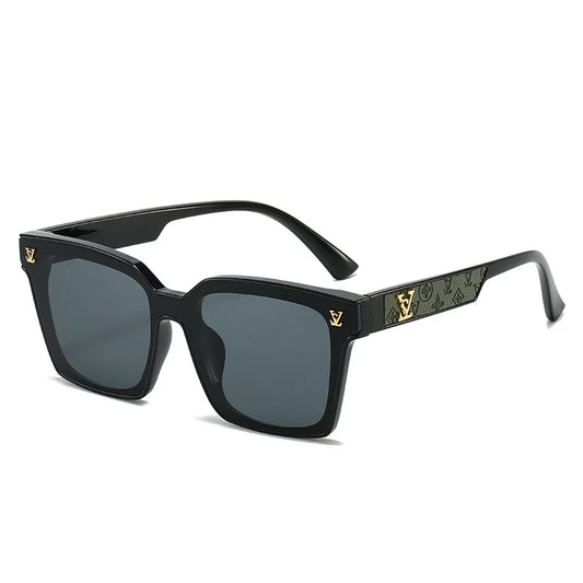 New Square Unisex Leather Sunglasses