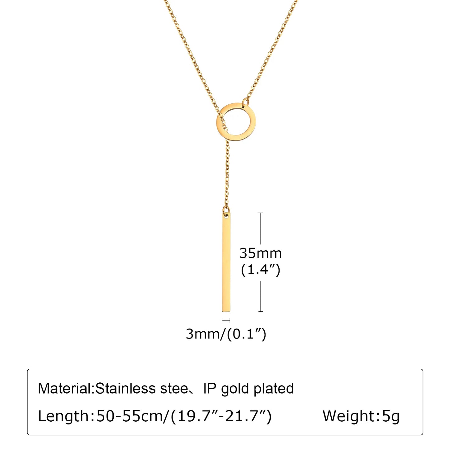 Gold Plated Lariat Necklace Double Layered