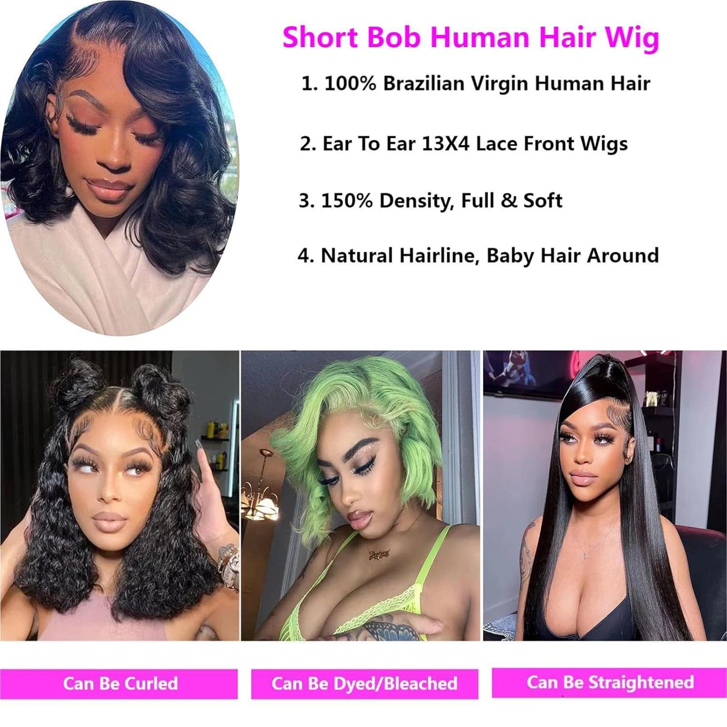 13x4 Lace Frontal Short Bob | Brazilian Virgin Hair