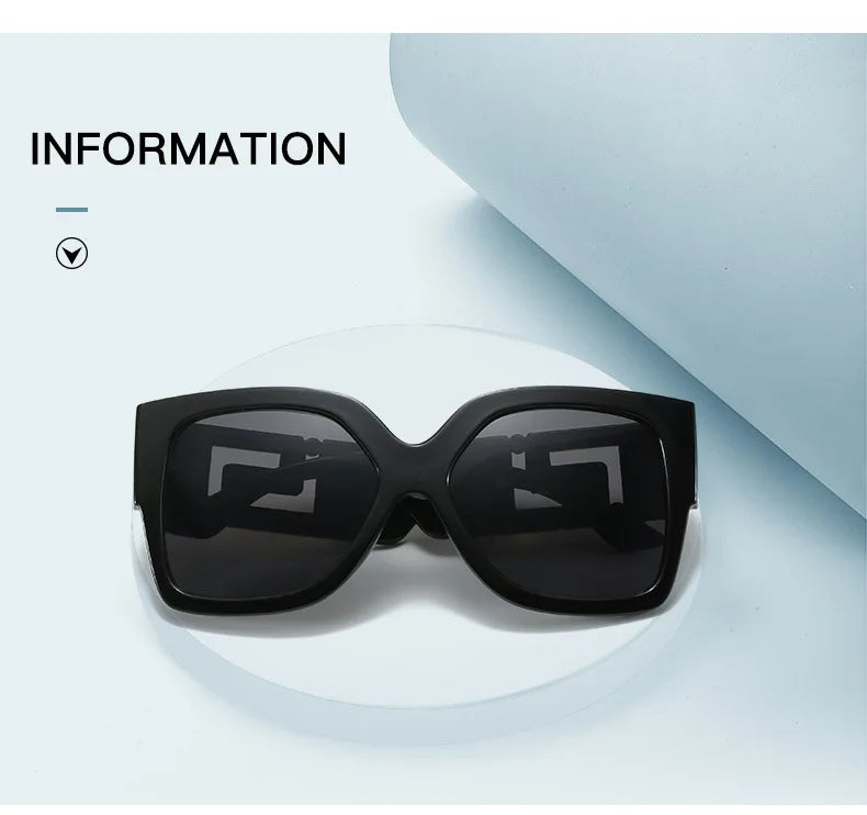 Luxury Stylish Square Retro Gradient Tone Sunglasses.