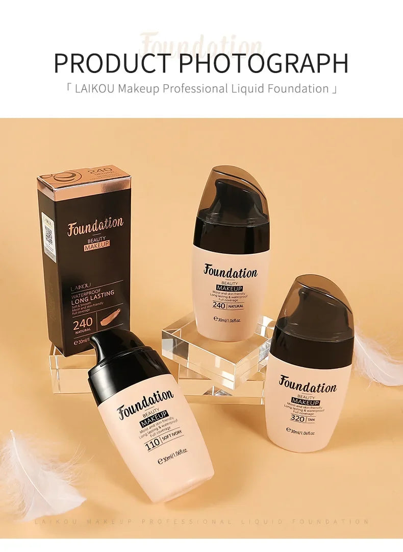 Liquid Foundation Moisturizing Long Lasting Natural Brighten