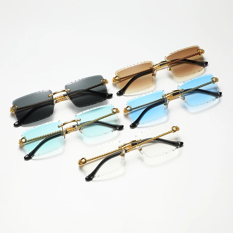 Rimless cutaway square rimmed