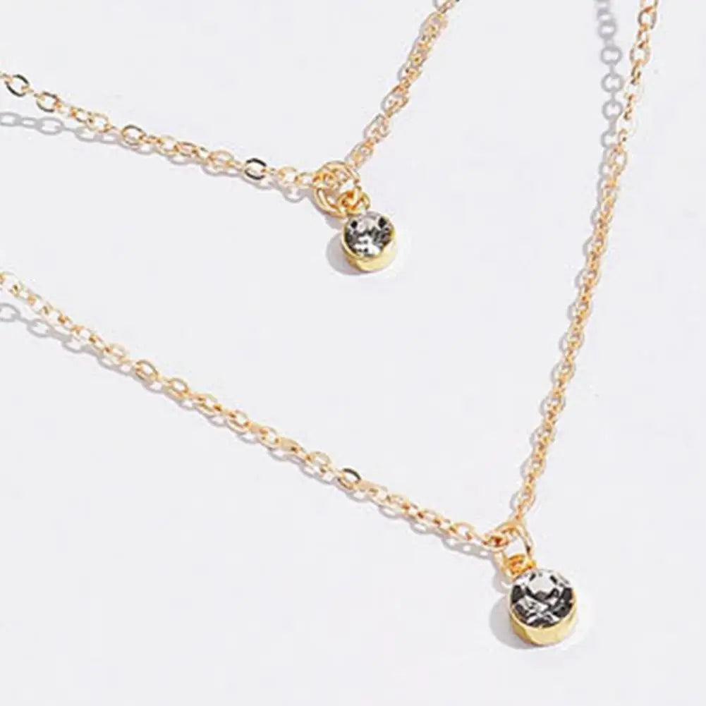 Adjustable Rhinestone Pendant Three Layers