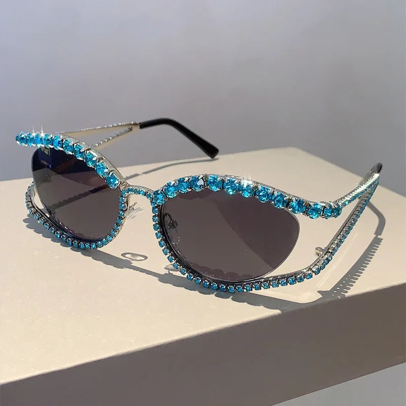 Diamond cat eye luxury bling sunglasses