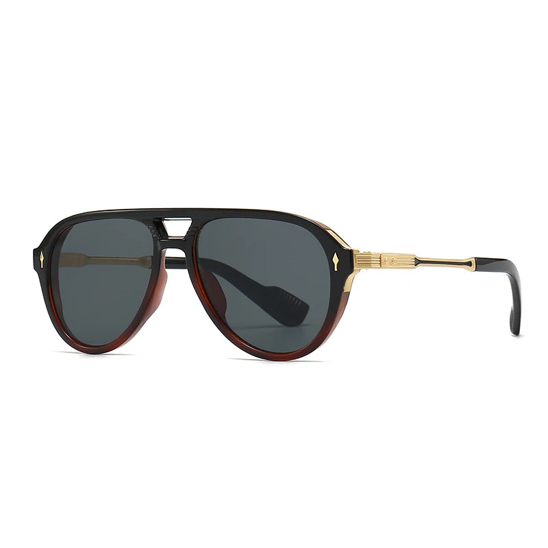 Aviator Double-Brorgon Square Frame Sunglasses