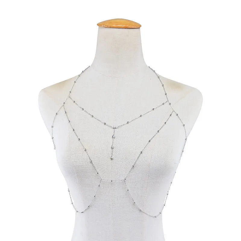 Cross Chest Bra Waist Belly Chain Necklace