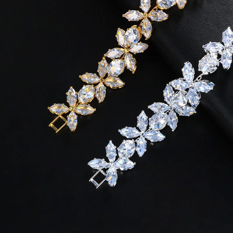 Luxury Flower Full Cubic Zircon Anklet Jewelry Gift