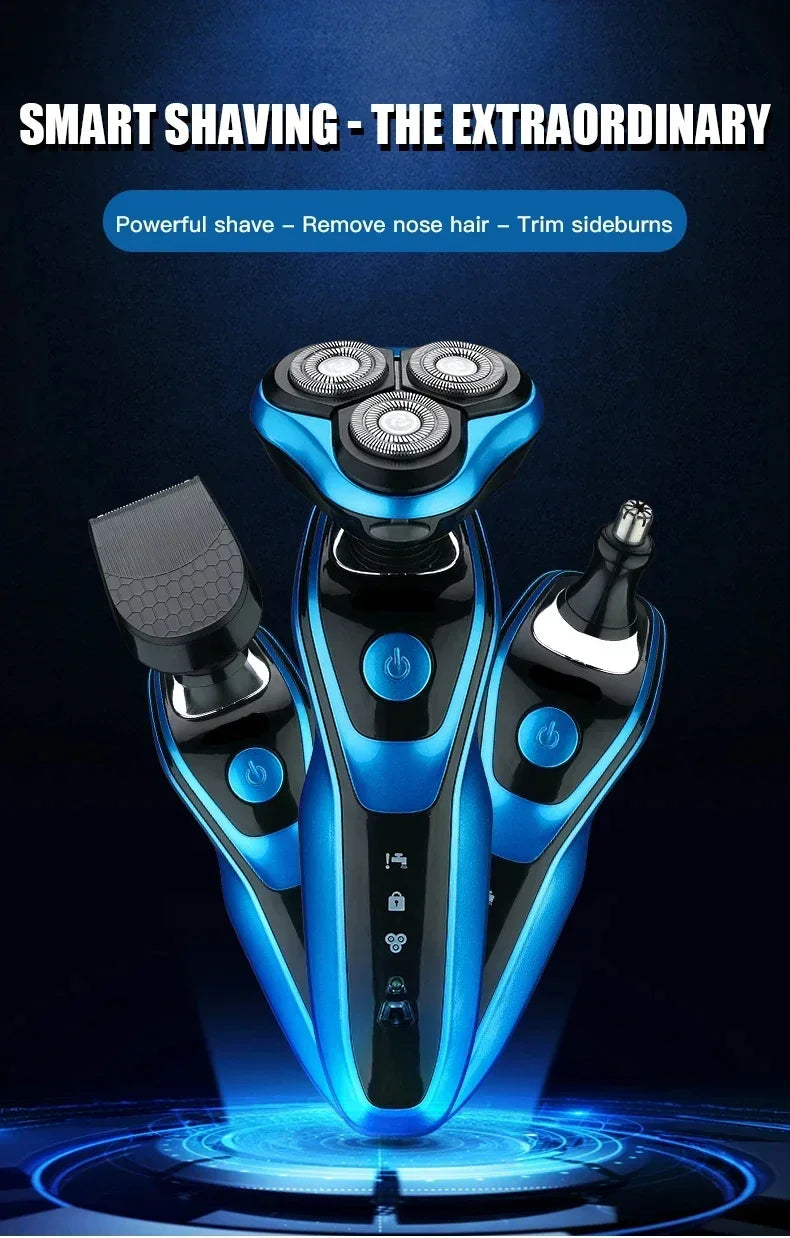 Electric multifunctional three-in-one shaver